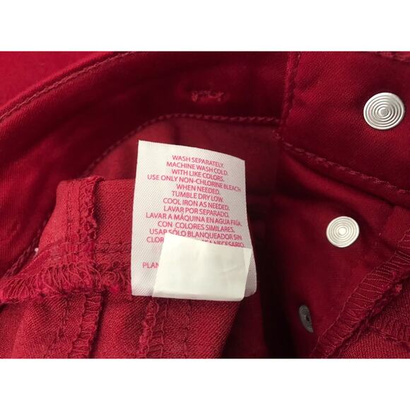No Boundaries Jeans Womens Size 5 Red Mid Rise Skinny Crop Wear 3 Ways - Picture 7 of 7
